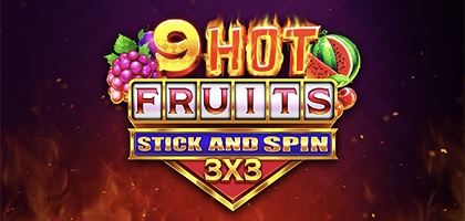 9 Hot Fruits Stick and Spin 3x3 94